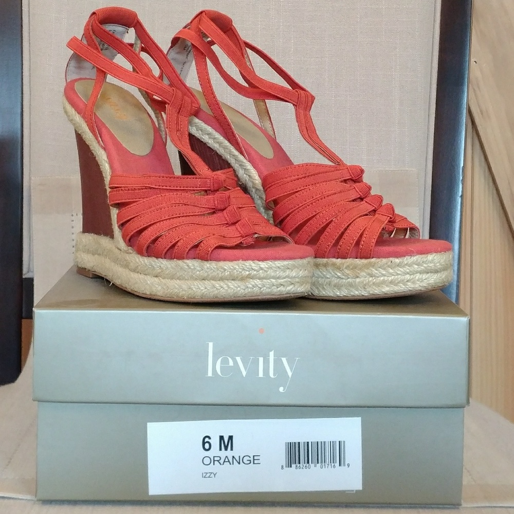 Levity Izzy Wedge Sandal in Orange